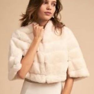 White faux fur shawl
